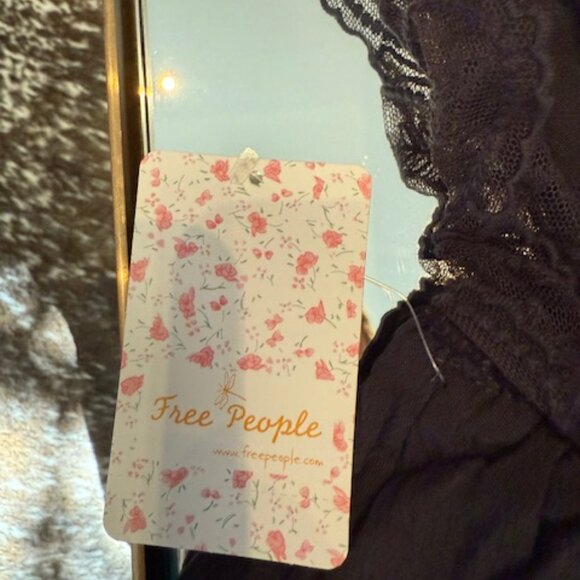 NWT Free People Lace Camisole Going Out Top in Washed Black - Size S - Picture 5 of 7